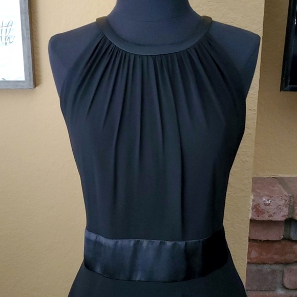🆕️ EVAN-PICONE Black Halter Chiffon Tiered Ruffle Dress SIZE: 14 - Picture 2 of 9